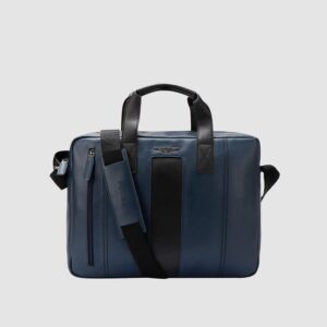 Men Colourblocked Vegan Leather Laptop Bag Up to 14 inch